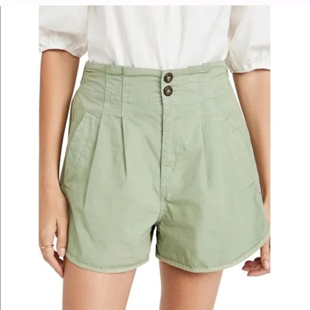 NWT Free People High-Waisted Green Shorts Cool Moss XL